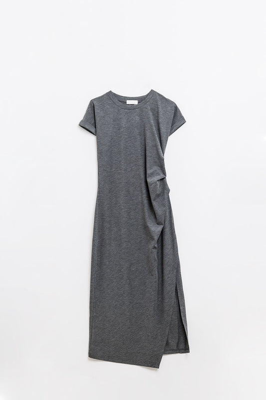 Vestido sem mangas em tencel elástico cinzento